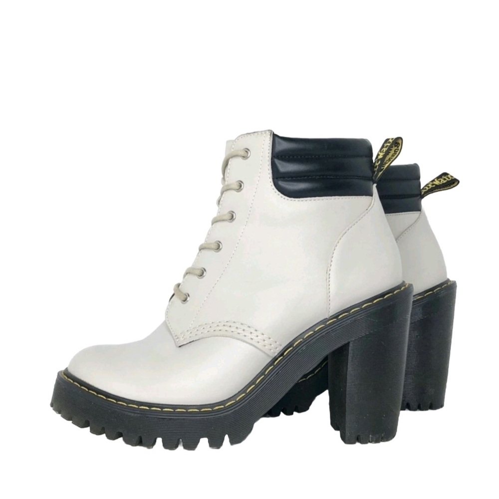 Stylish Women's White and Black Ankle Boots
